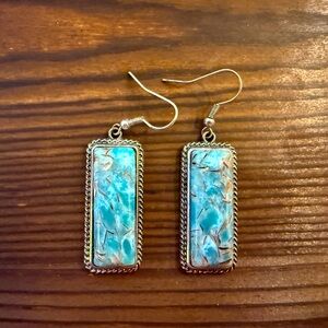 Turquoise dangle earrings - worn once